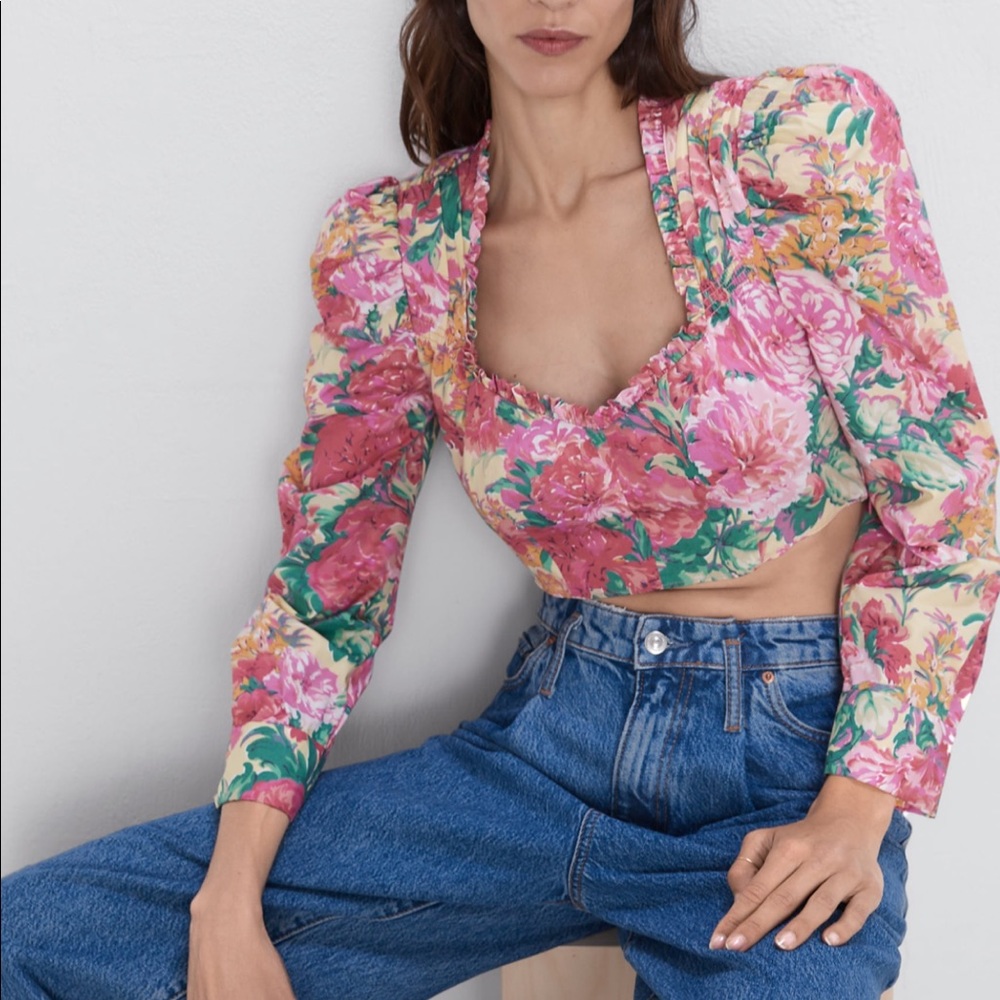 Zara floral crop top